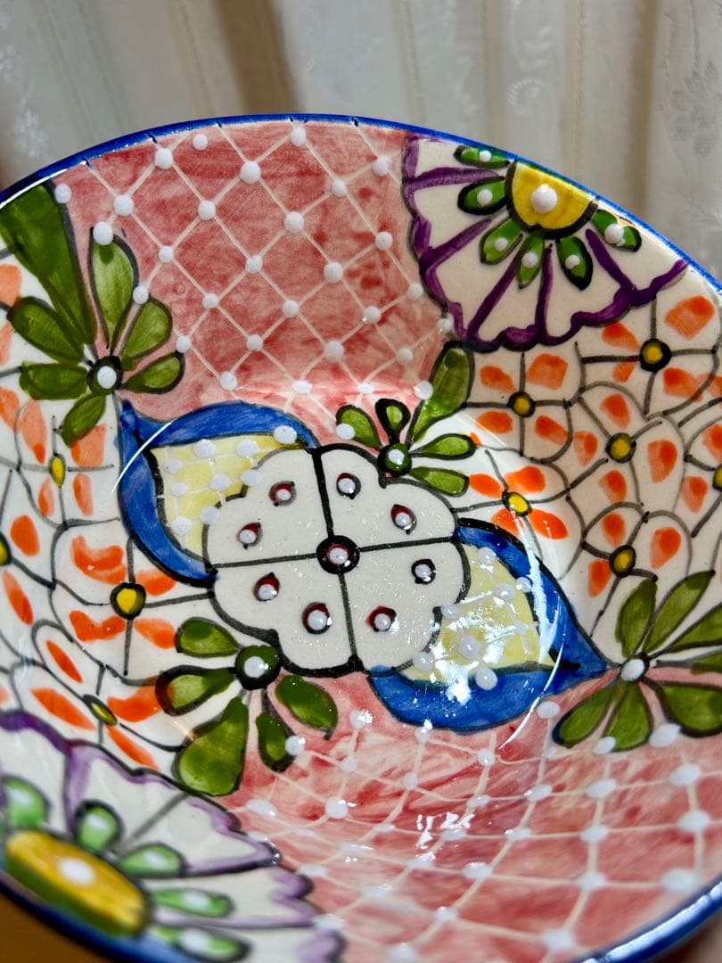 メキシコ　タラベラ焼き　サラダボウル　大3