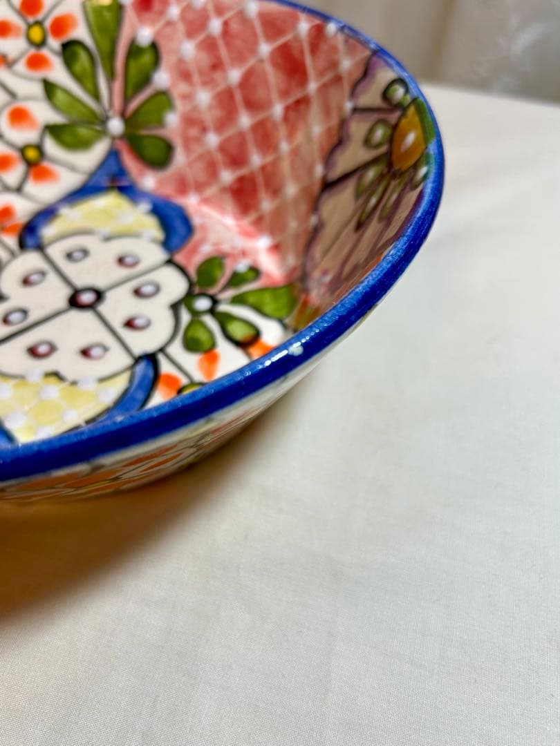 メキシコ　タラベラ焼き　サラダボウル　大3