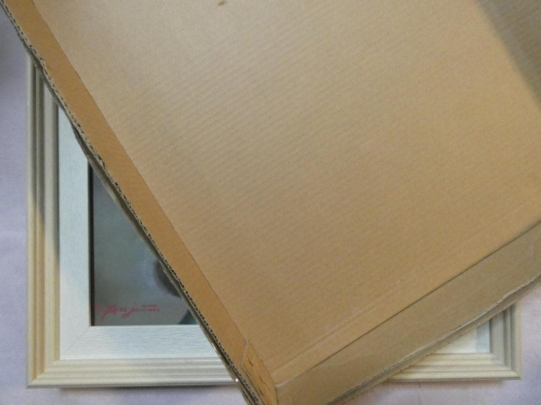 油絵　人物 額付き　藤井勉　 F6 【　野菊　】手描き