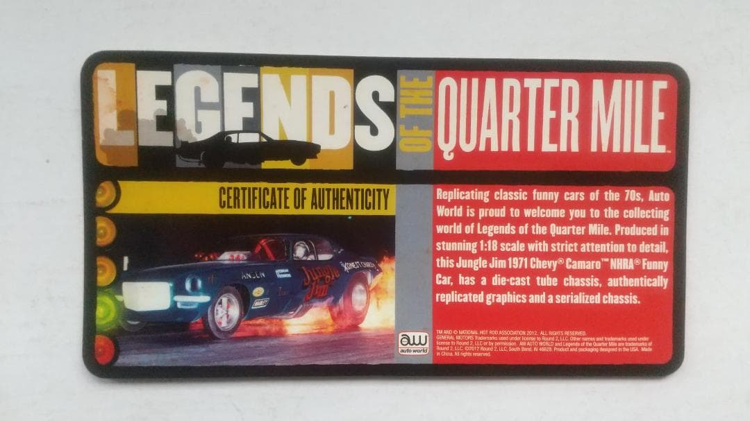 オートワールド 1/18 JUNGLE JIM 1971 シボレー カマロ