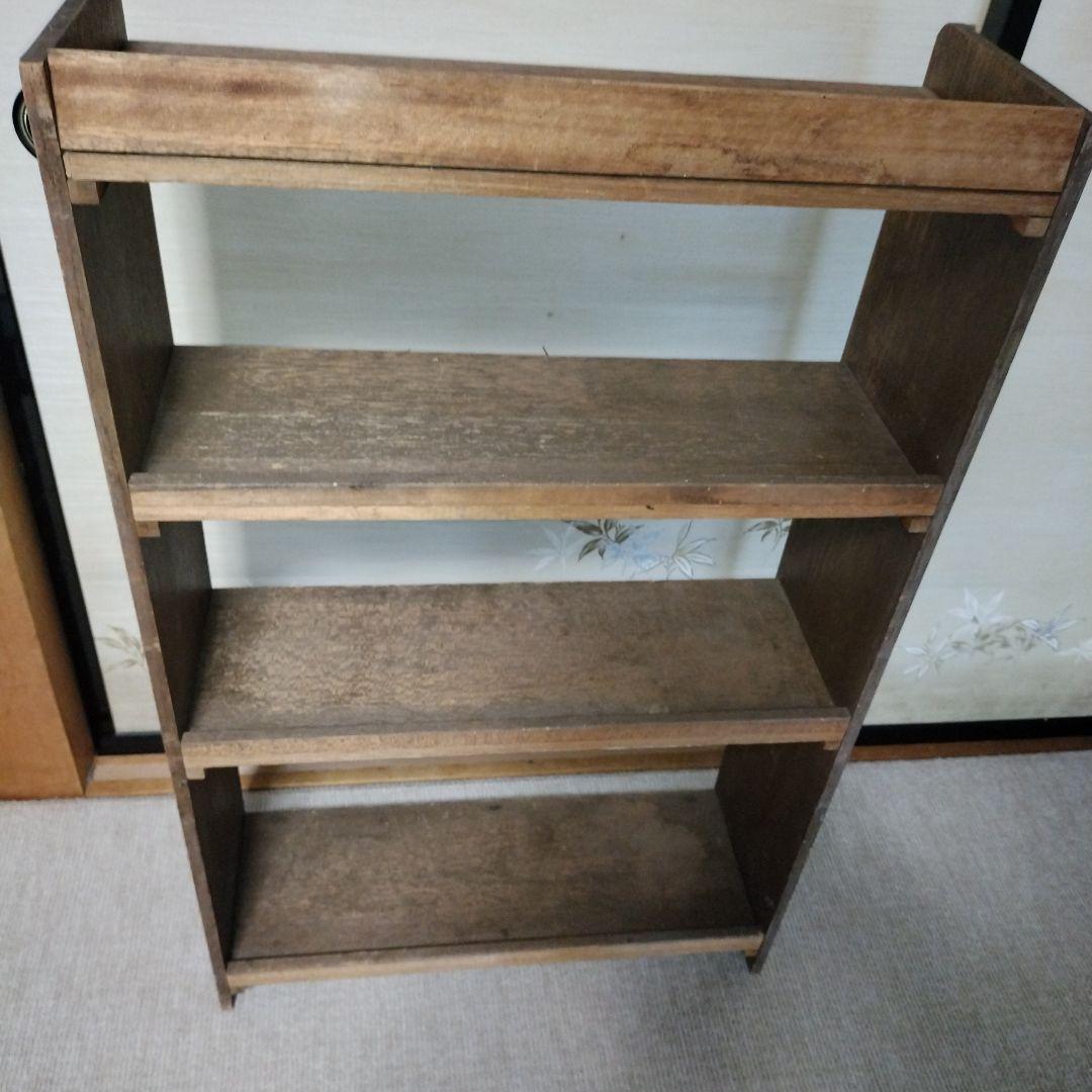 送料無料　ヴィンテージ オープンラック 本棚 シェルフ 無垢材 レトロ モダン