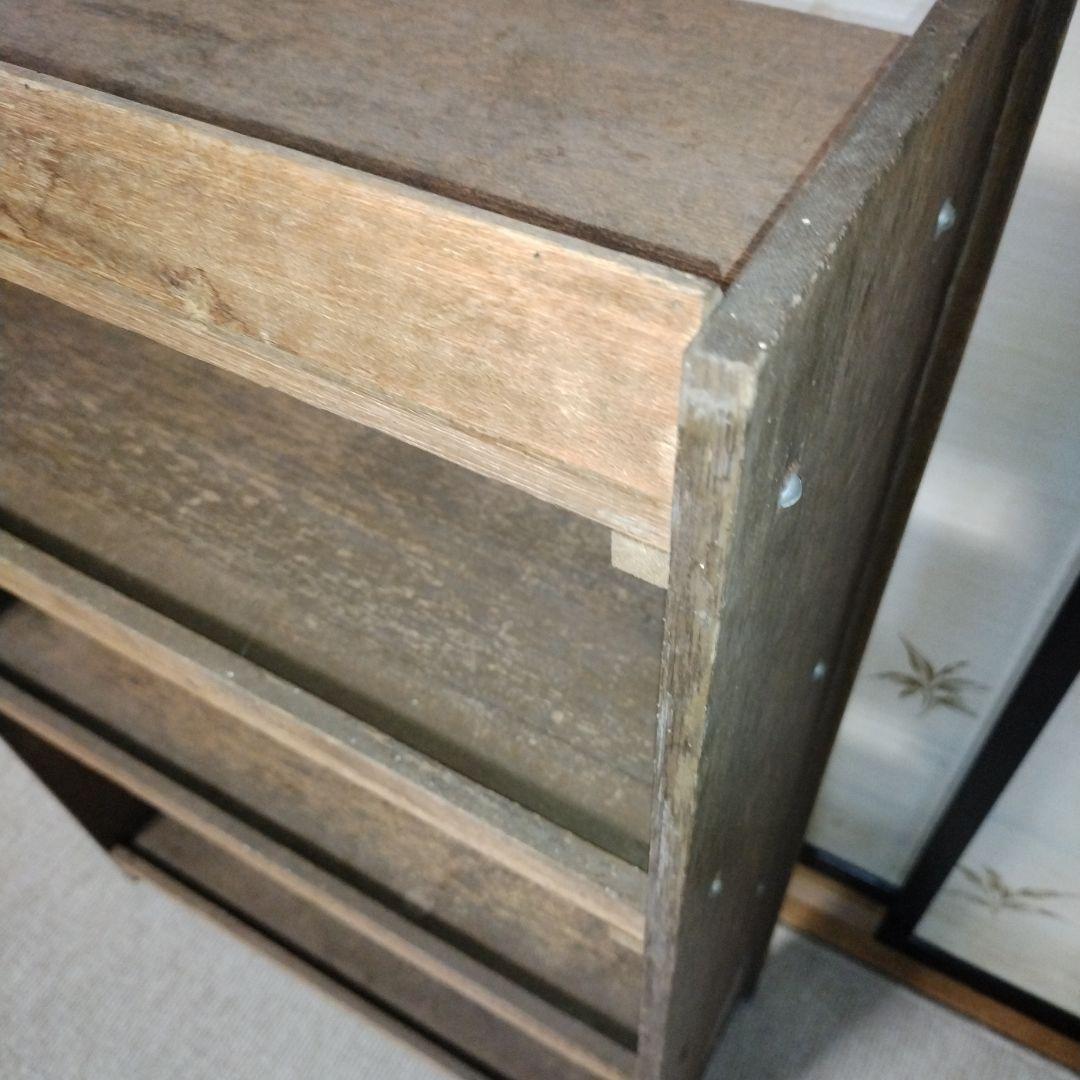 送料無料　ヴィンテージ オープンラック 本棚 シェルフ 無垢材 レトロ モダン