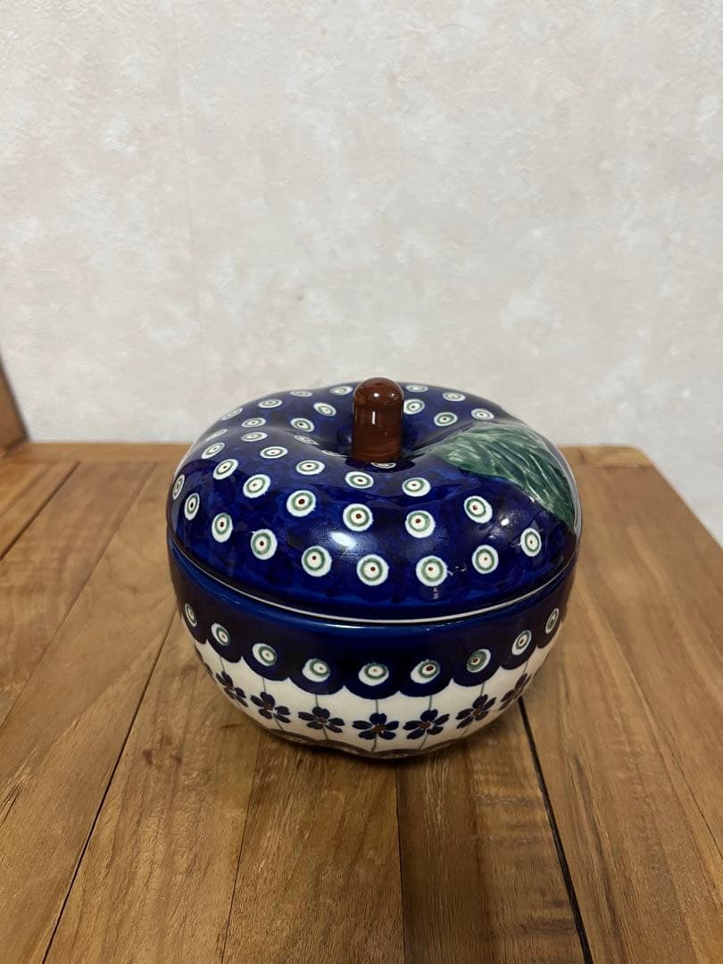 ポーリッシュポタリー　ザクワディ ボレスワヴィエツ　りんごポット　12.5cm