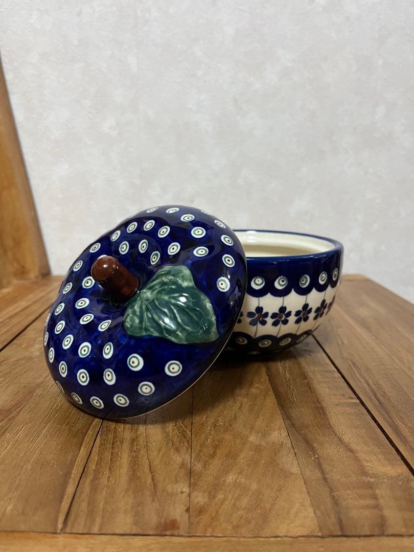 ポーリッシュポタリー　ザクワディ ボレスワヴィエツ　りんごポット　12.5cm