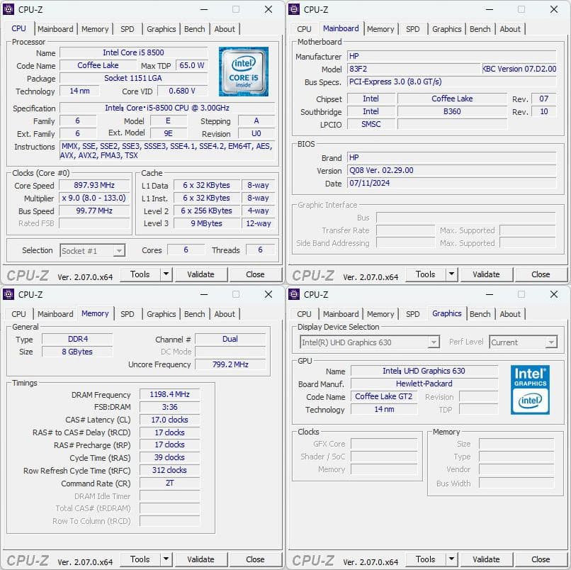 値下HP ProDesk 400 G5 SFF i5-8500/SSD128GB