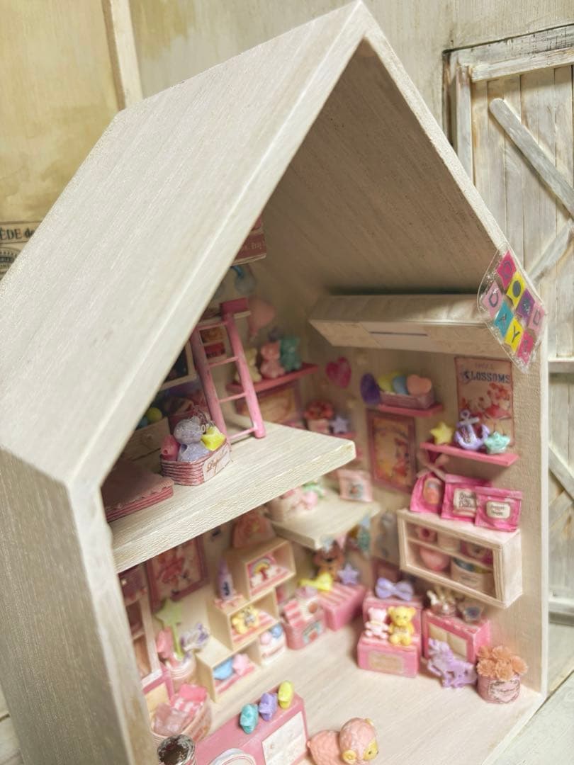 ミニチュアハウス.お家BOXタイプ.エコクラフト☆179(ハンドメイド)