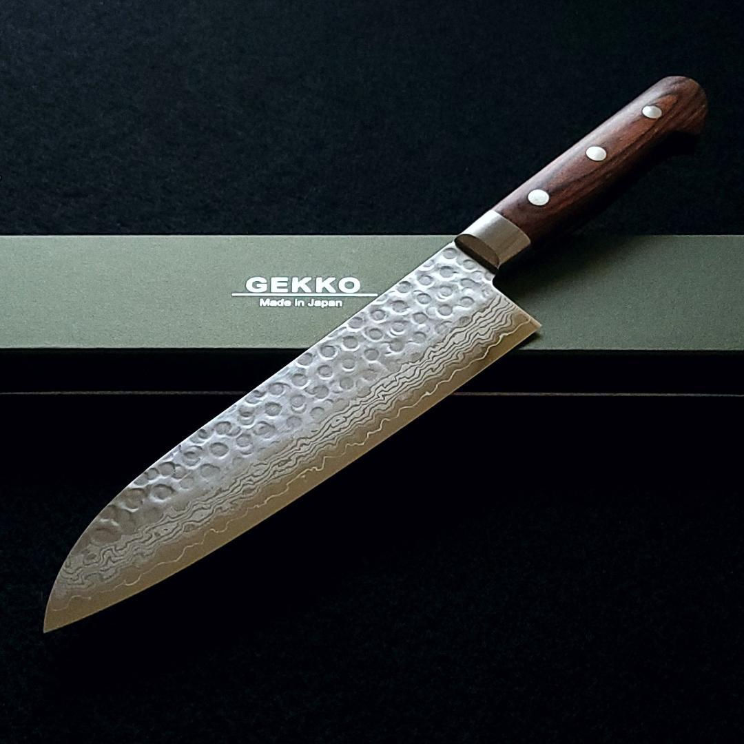 S*T様 VG10 ダマスカス 三徳包丁185mm 茶柄 G1706E 月光作