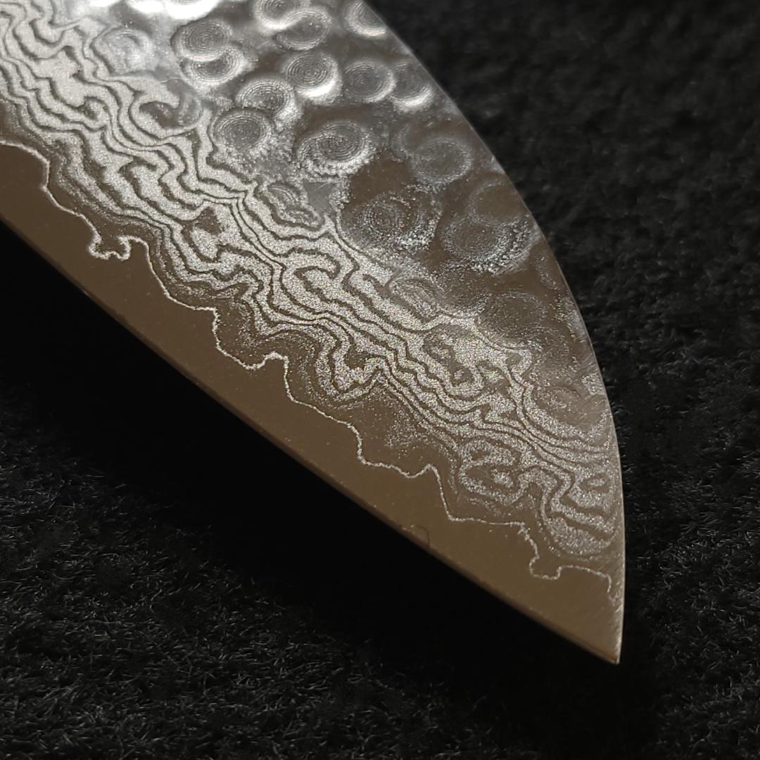 S*T様 VG10 ダマスカス 三徳包丁185mm 茶柄 G1706E 月光作