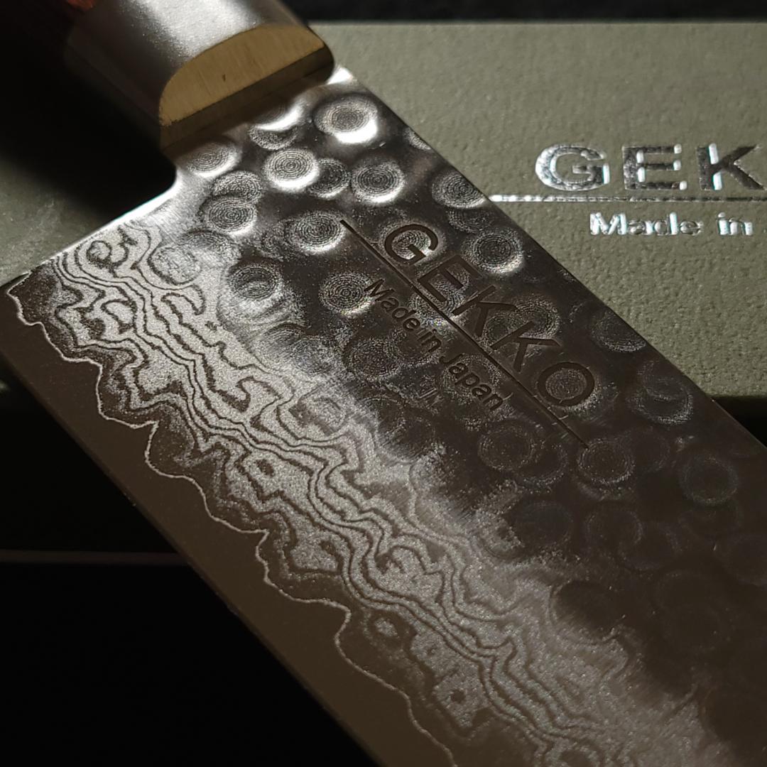 S*T様 VG10 ダマスカス 三徳包丁185mm 茶柄 G1706E 月光作