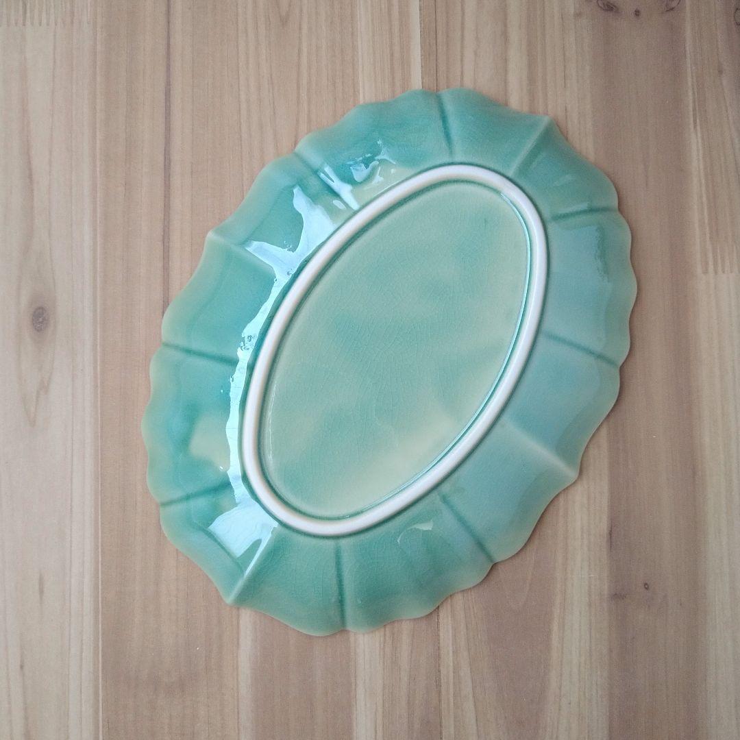レリーフ楕円深皿・４枚　美濃焼〈新品・未使用〉