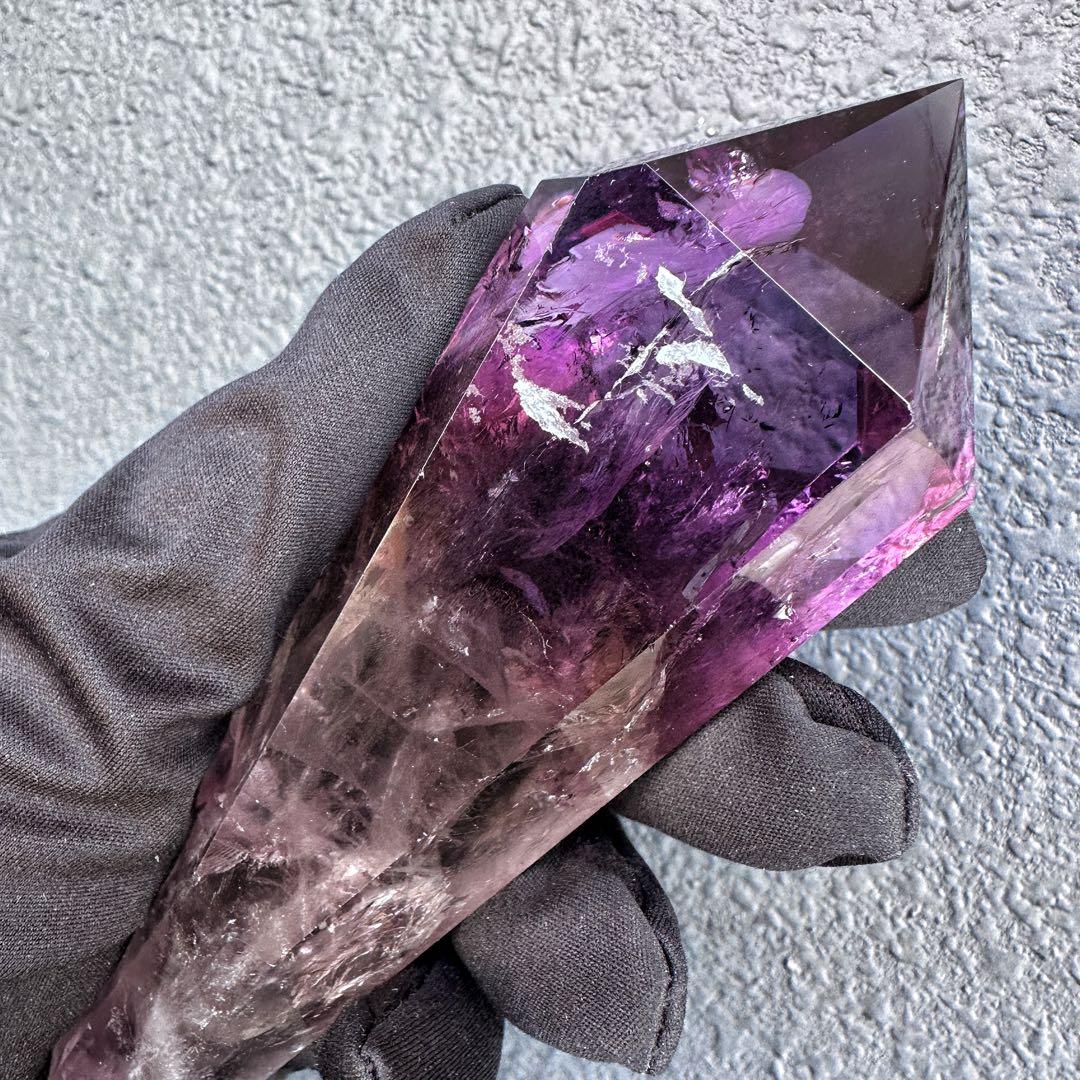 爆レア❗️ロマネサイト虹☆アメジストナチュラルポイントワンド ファントムA1416