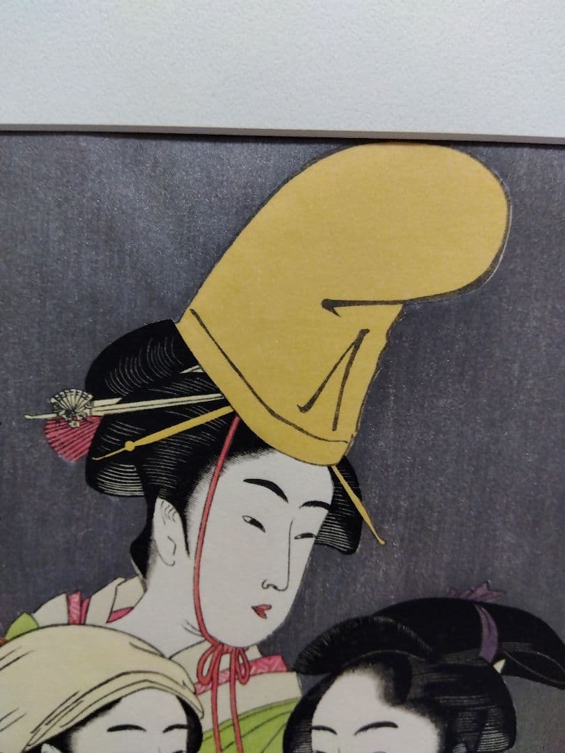 浮世絵 と新品額のセット　喜多川歌麿　歌麿名作撰　悠々洞出版　復刻版画