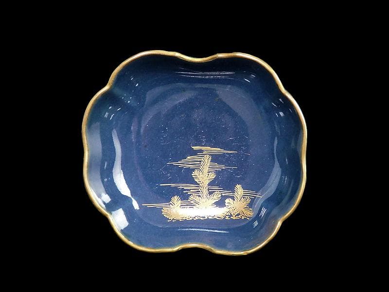 古伊万里　瑠璃　若松の図　膾皿　３客　C167AS-CTh