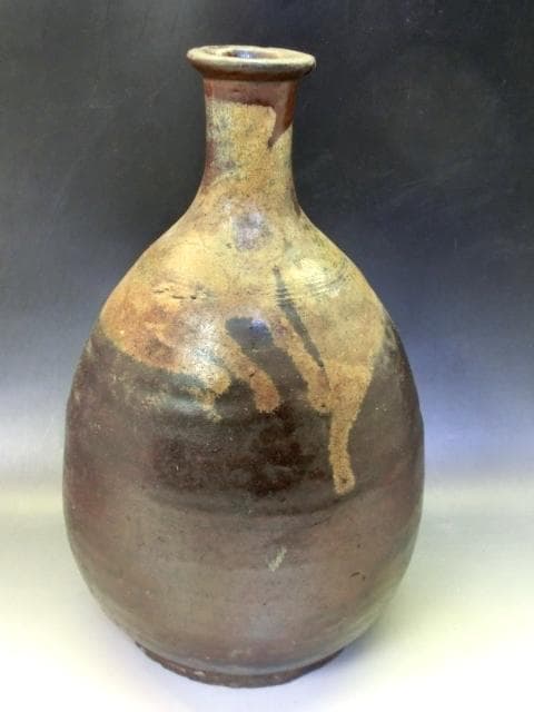 徳利■かなり古い時代物の唐津飴釉古徳利 酒器 花瓶 (江戸期)時代箱付 時代物
