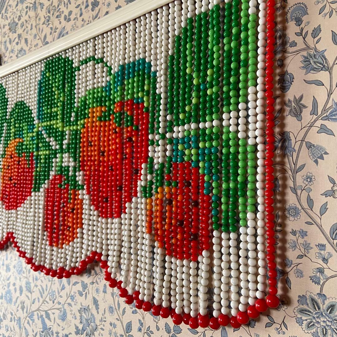 昭和レトロ　ビーズのれん　いちご　美品