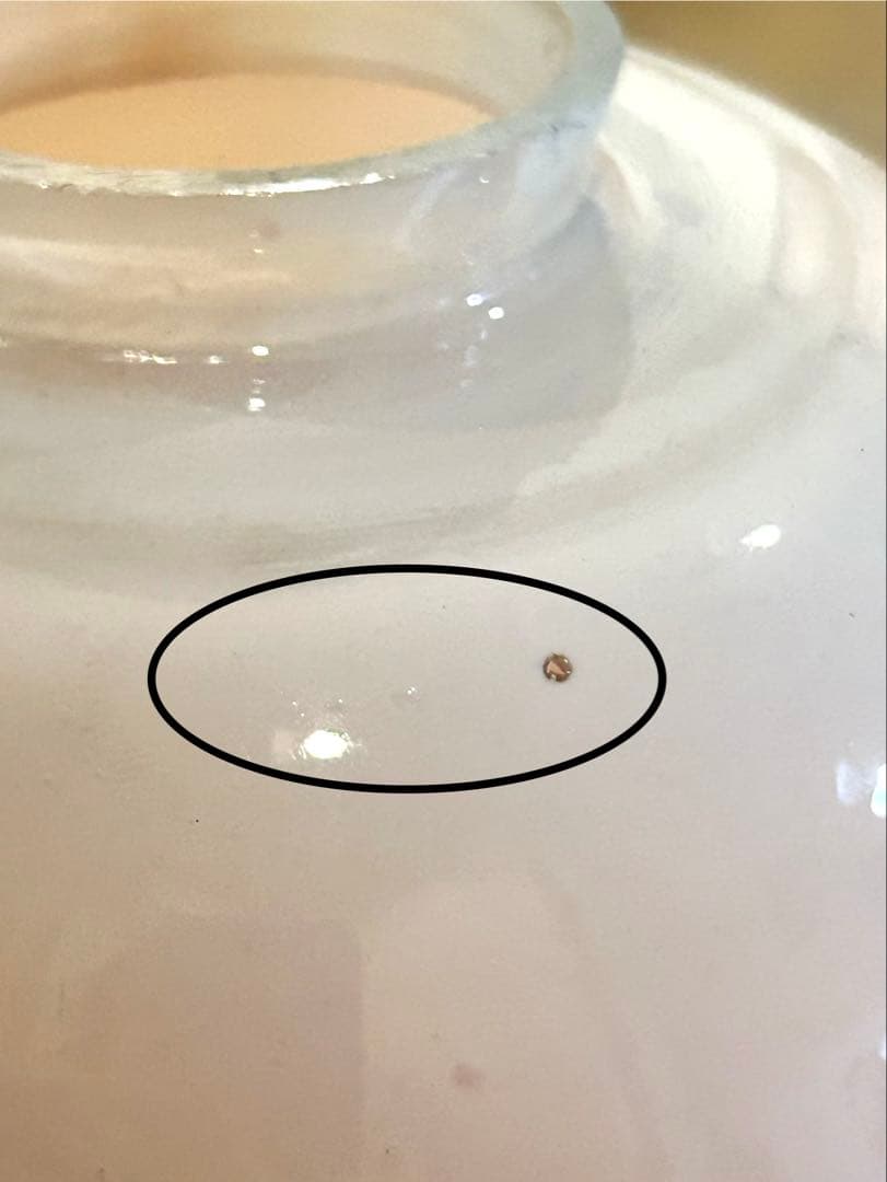 アンティーク　フリルランプシェード　ミルクガラス