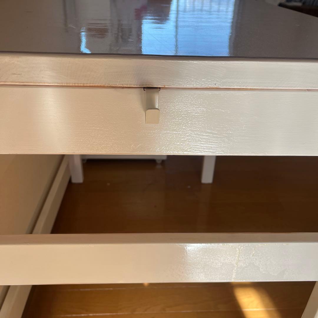 無印用品　パイン材デスク　白