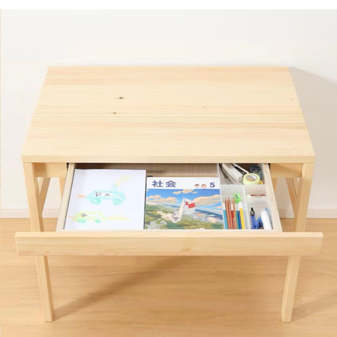 無印用品　パイン材デスク　白