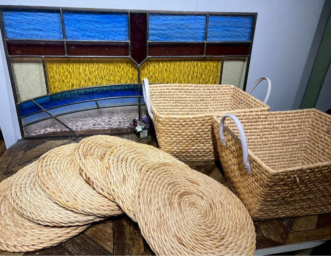 star＊クッション 座布団 天然素材 畳 和風禅マット わら編み 囲炉裏