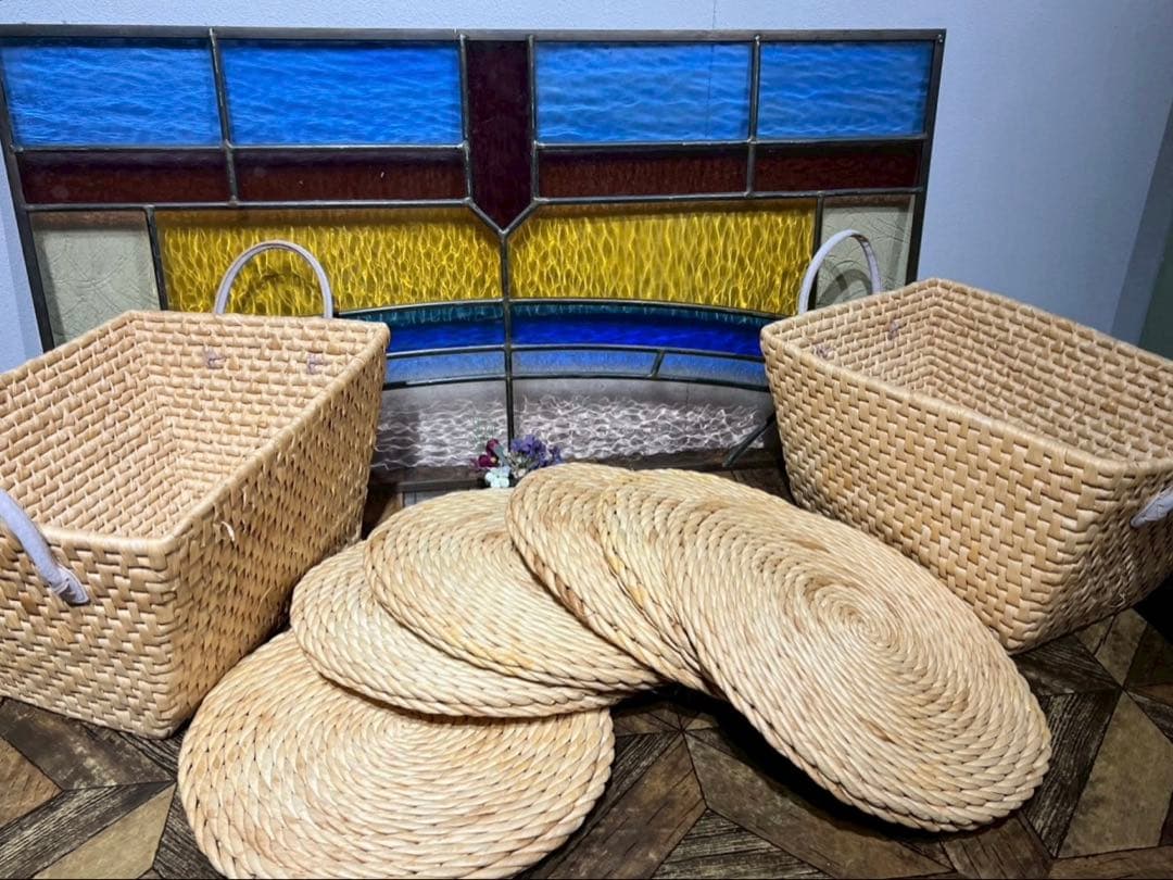 star＊クッション 座布団 天然素材 畳 和風禅マット わら編み 囲炉裏