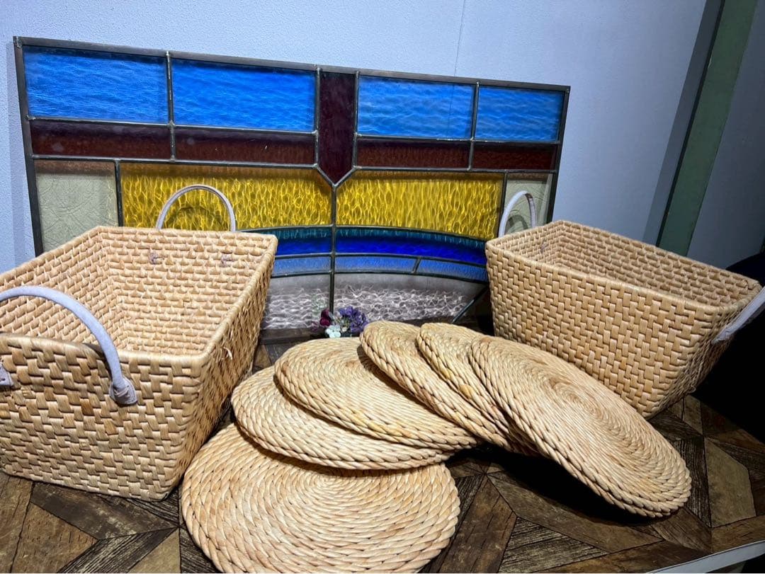 star＊クッション 座布団 天然素材 畳 和風禅マット わら編み 囲炉裏