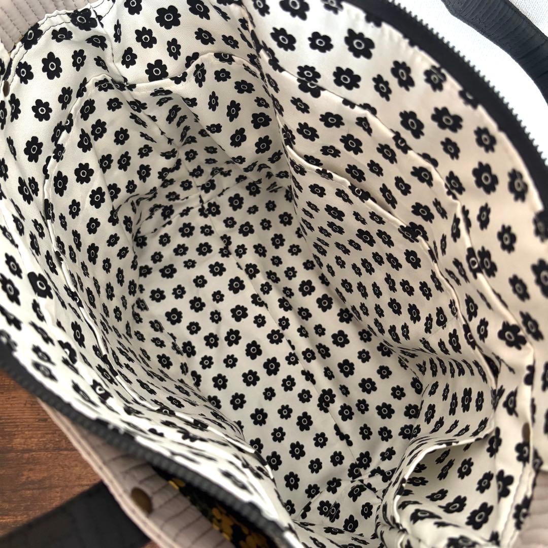 【ききらら】あおりポケット付きトートバッグL ハートステッチヌビキルト