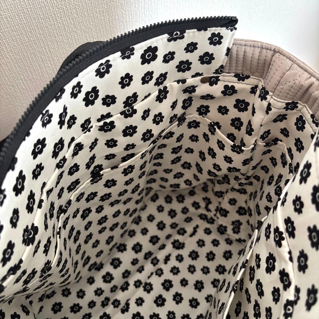 【ききらら】あおりポケット付きトートバッグL ハートステッチヌビキルト