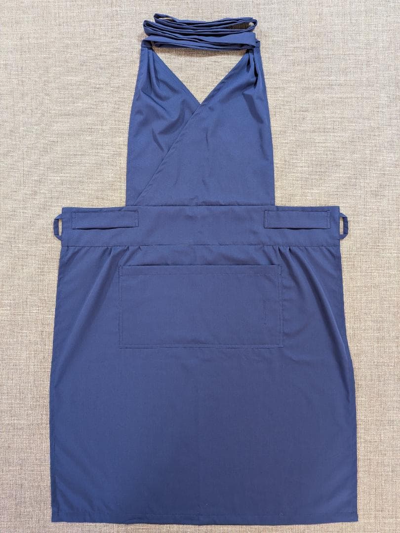 茶道　稽古着エプロン　ネイビー