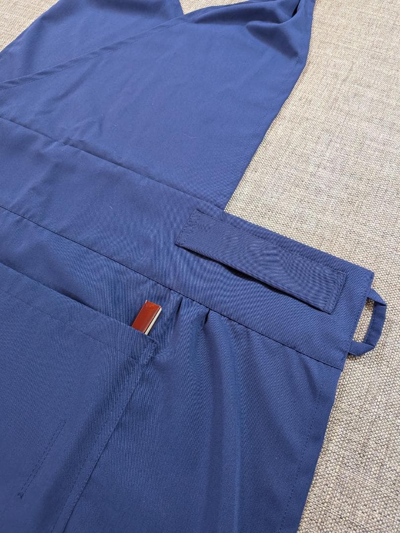 茶道　稽古着エプロン　ネイビー