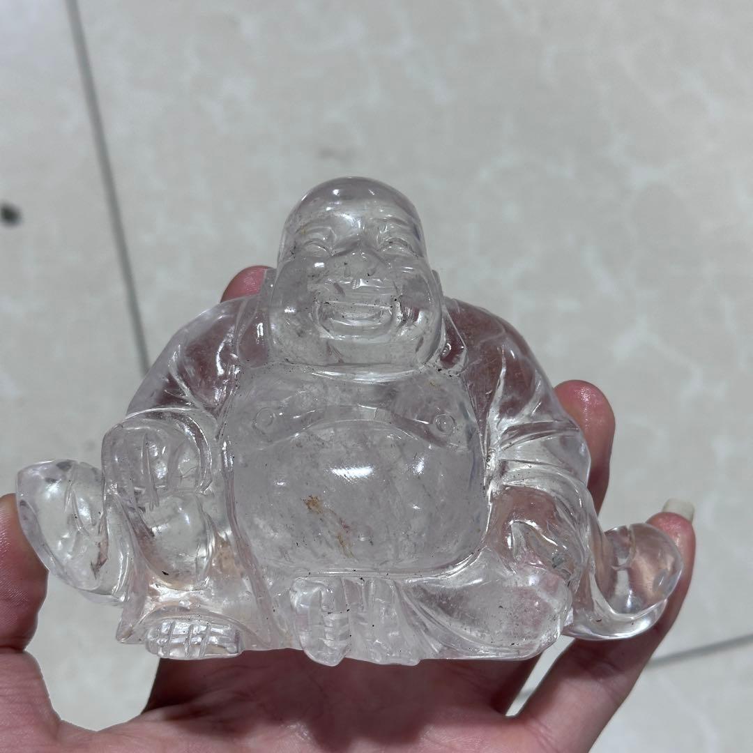 天然石水晶の大仏様　置物　ご購入前に在庫確認G.1407