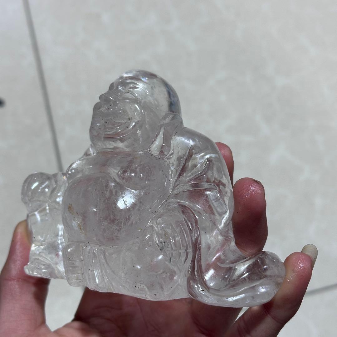 天然石水晶の大仏様　置物　ご購入前に在庫確認G.1407