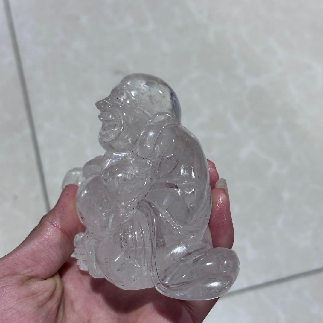 天然石水晶の大仏様　置物　ご購入前に在庫確認G.1407