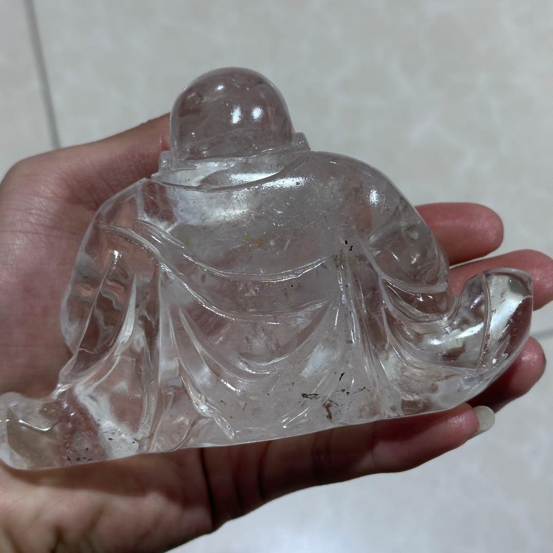 天然石水晶の大仏様　置物　ご購入前に在庫確認G.1407