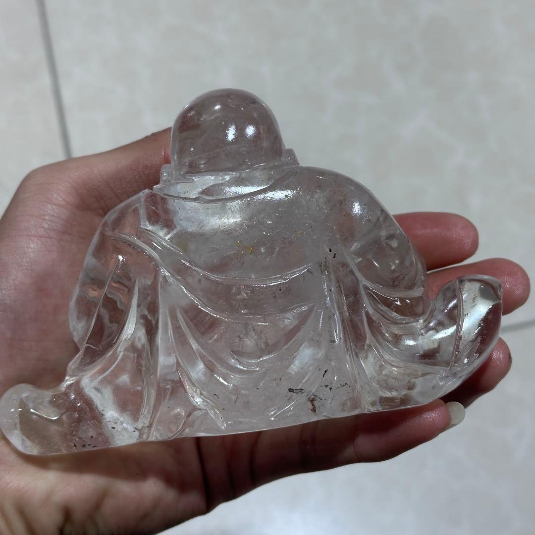 天然石水晶の大仏様　置物　ご購入前に在庫確認G.1407
