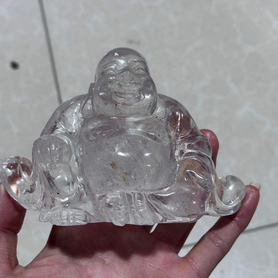 天然石水晶の大仏様　置物　ご購入前に在庫確認G.1407