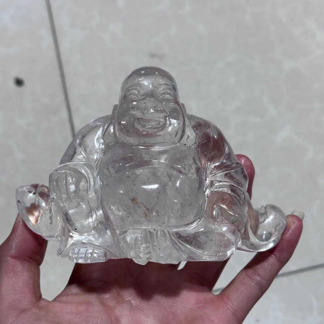 天然石水晶の大仏様　置物　ご購入前に在庫確認G.1407