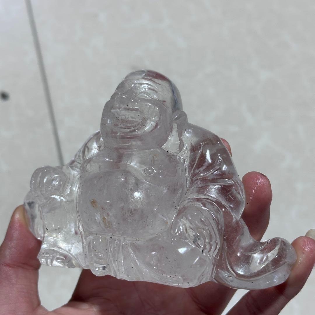 天然石水晶の大仏様　置物　ご購入前に在庫確認G.1407