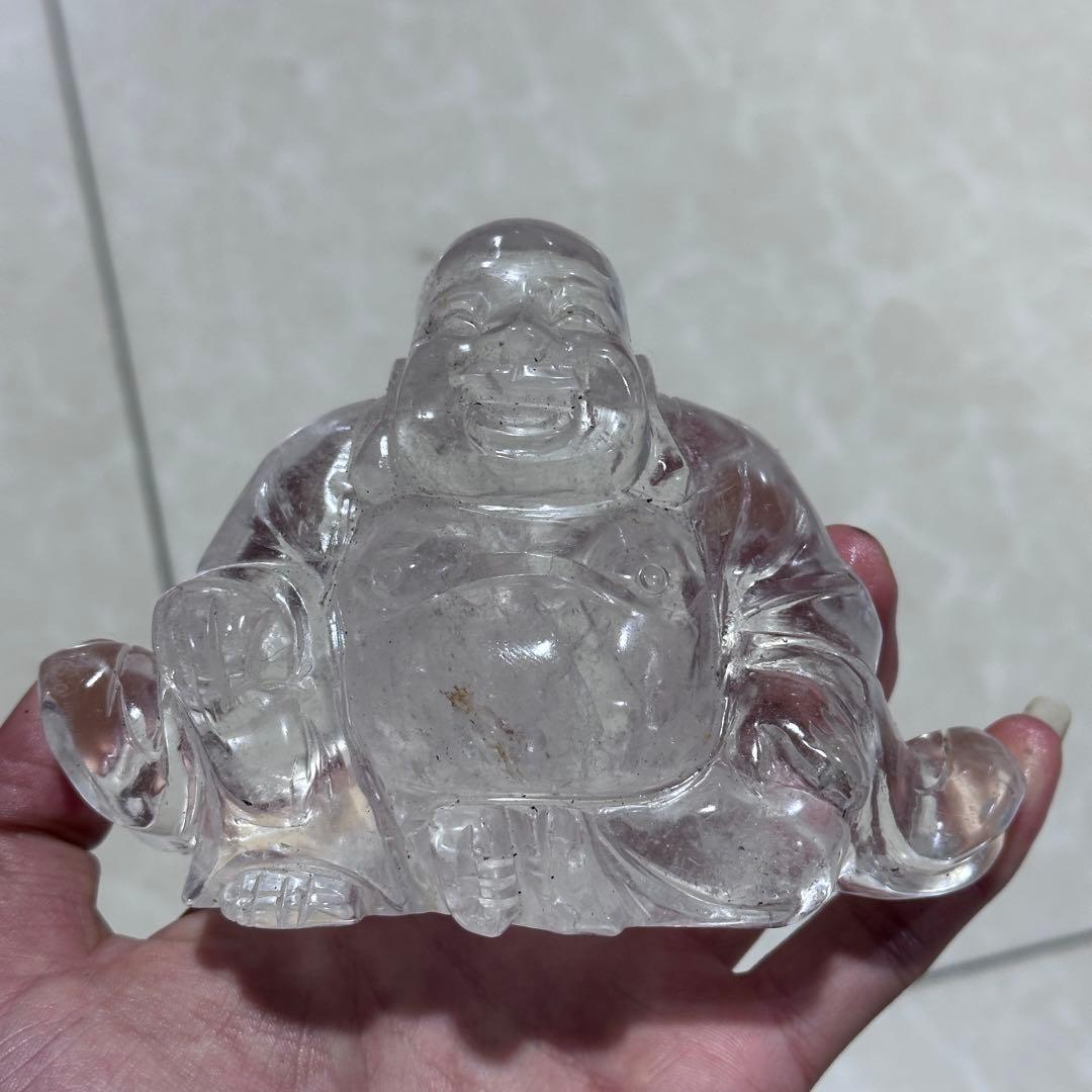 天然石水晶の大仏様　置物　ご購入前に在庫確認G.1407