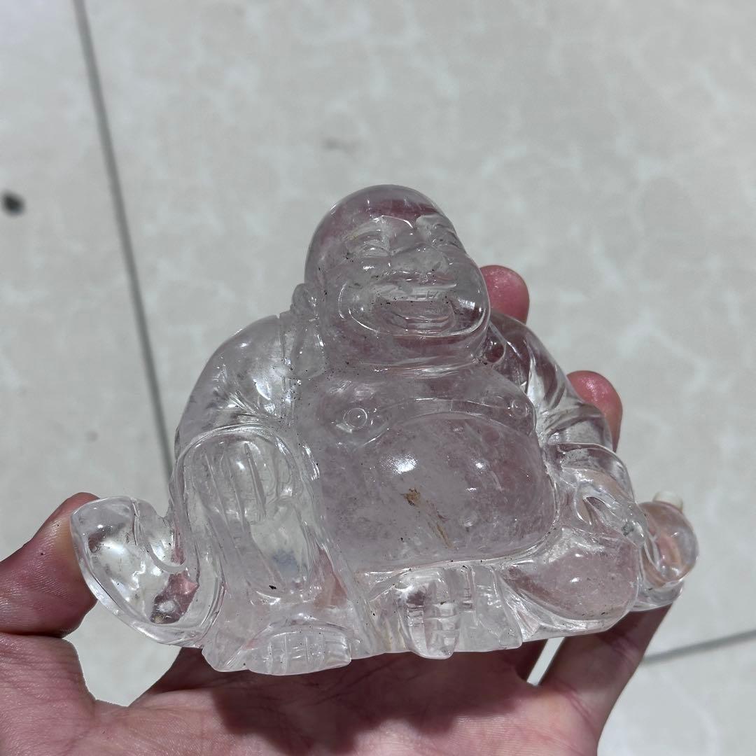 天然石水晶の大仏様　置物　ご購入前に在庫確認G.1407