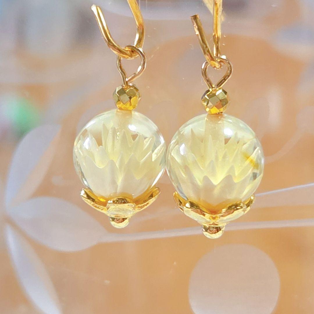 専用です☆お花とテラヘルツ鉱石とアメジストのピアス