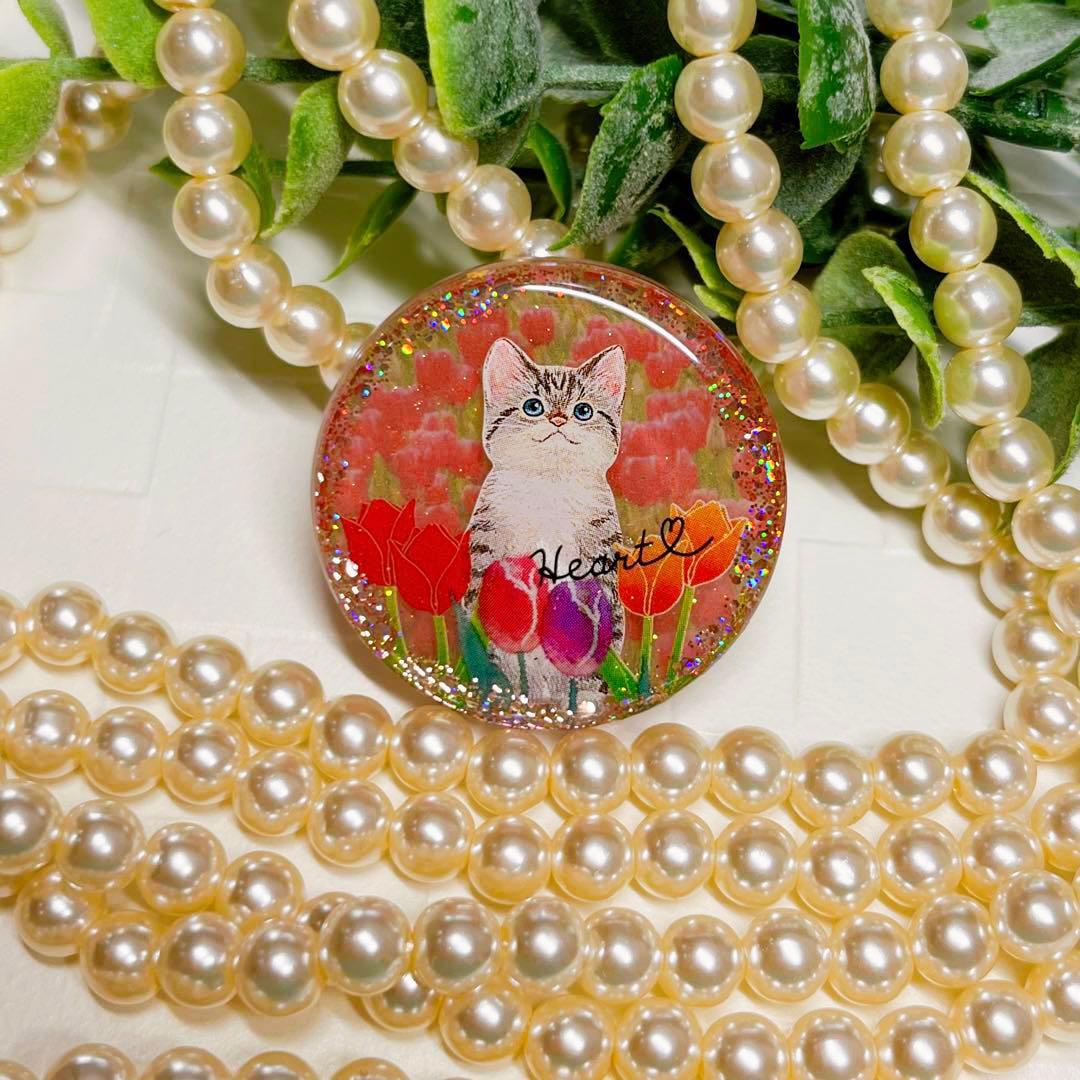 akkokun様お取置きです。レジンヘアゴム チューリップ畑猫ちゃんNo.880