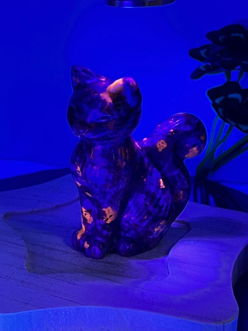 天然石　ユーパーライト　猫ちゃん　カービング　⭐️2212