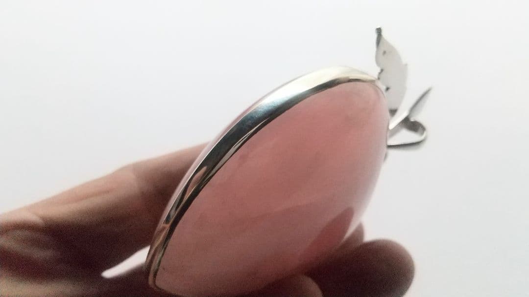 ローズクォーツ ハート型ペンダント