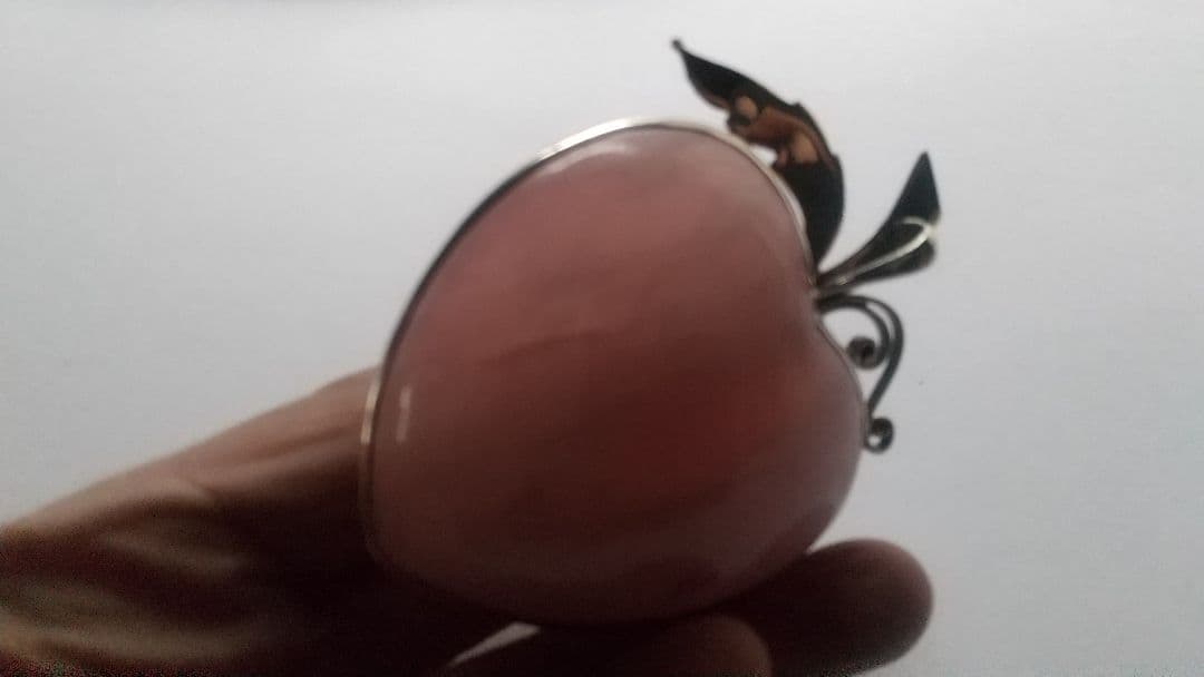 ローズクォーツ ハート型ペンダント