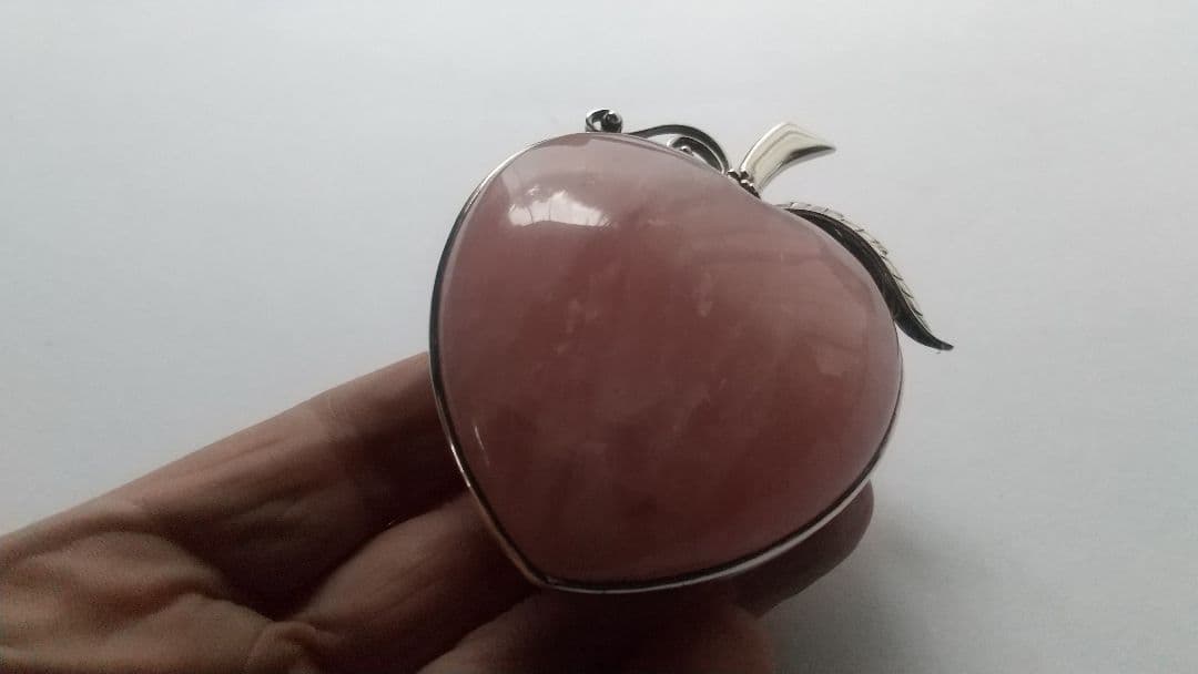 ローズクォーツ ハート型ペンダント
