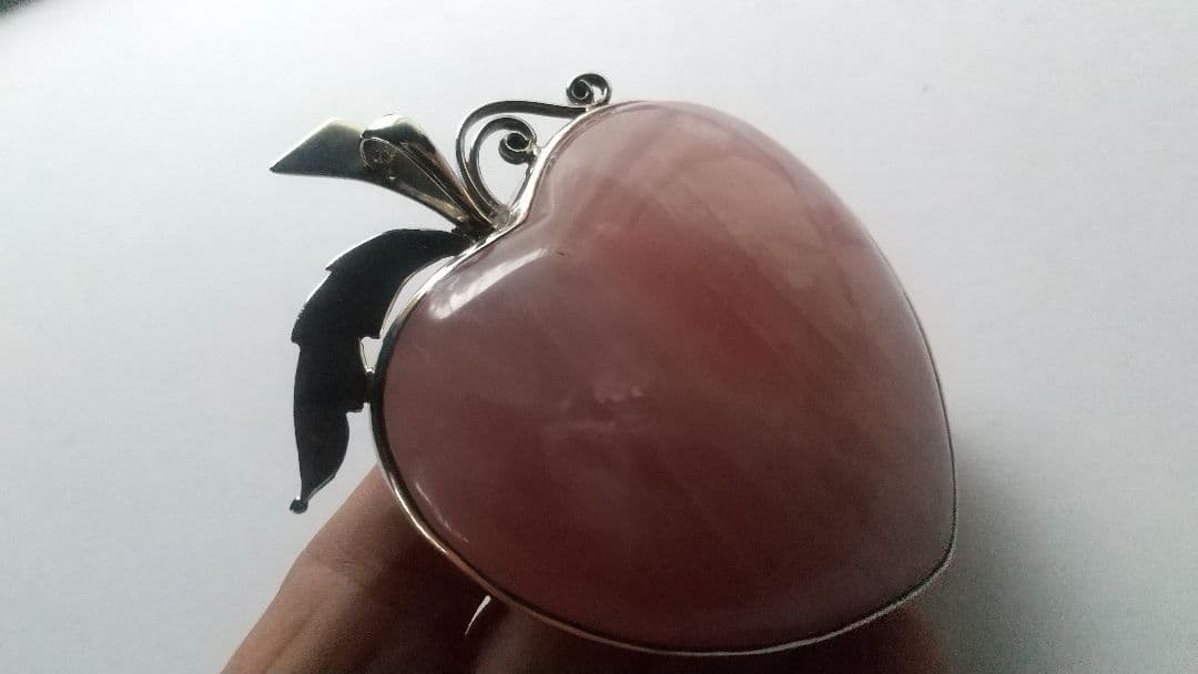 ローズクォーツ ハート型ペンダント