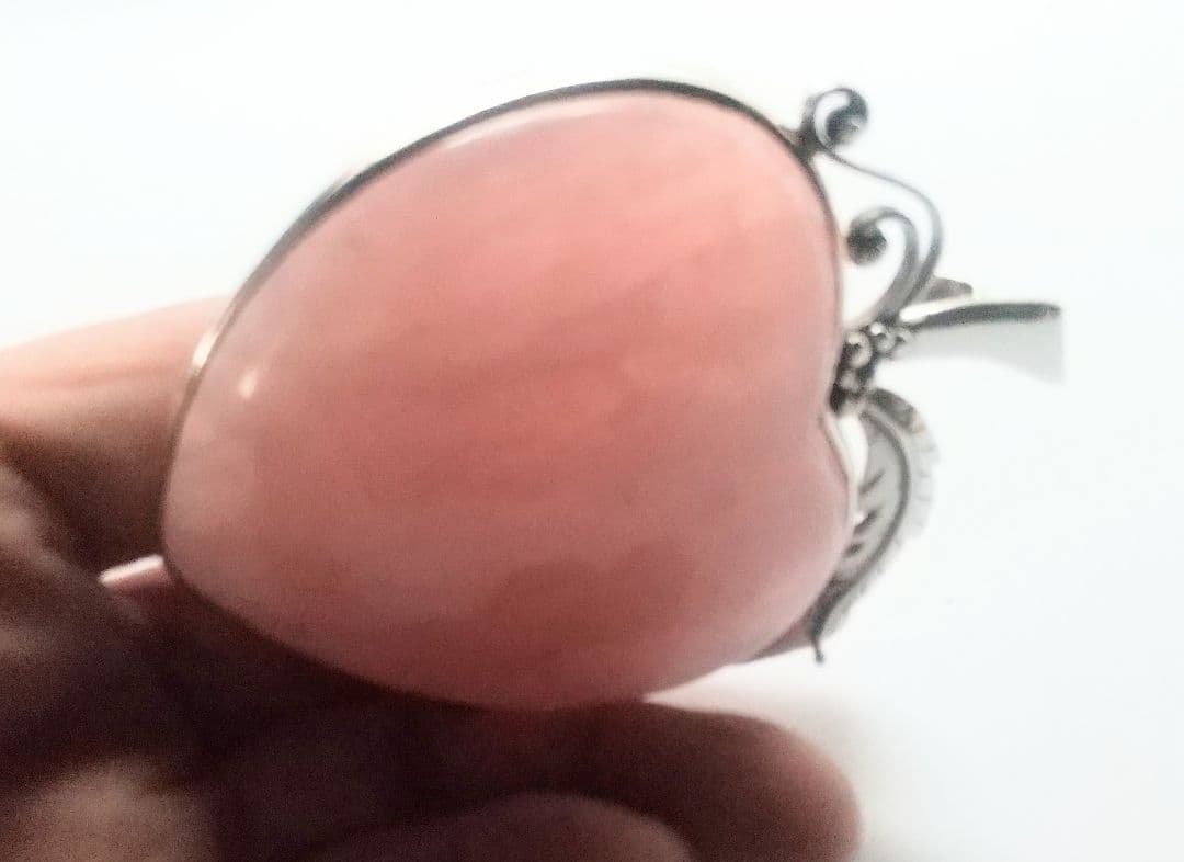 ローズクォーツ ハート型ペンダント