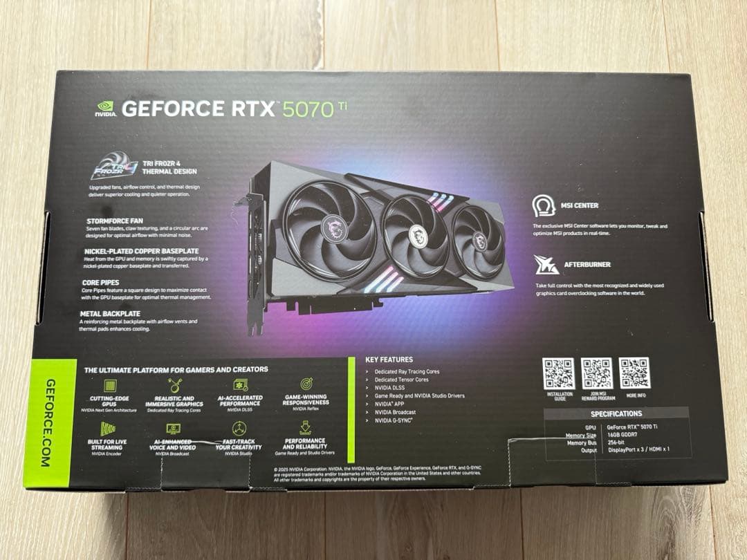 グラフィックボード・グラボ・ビデオカード MSI GeForce RTX 5070 Ti Gaming Trio 16GB