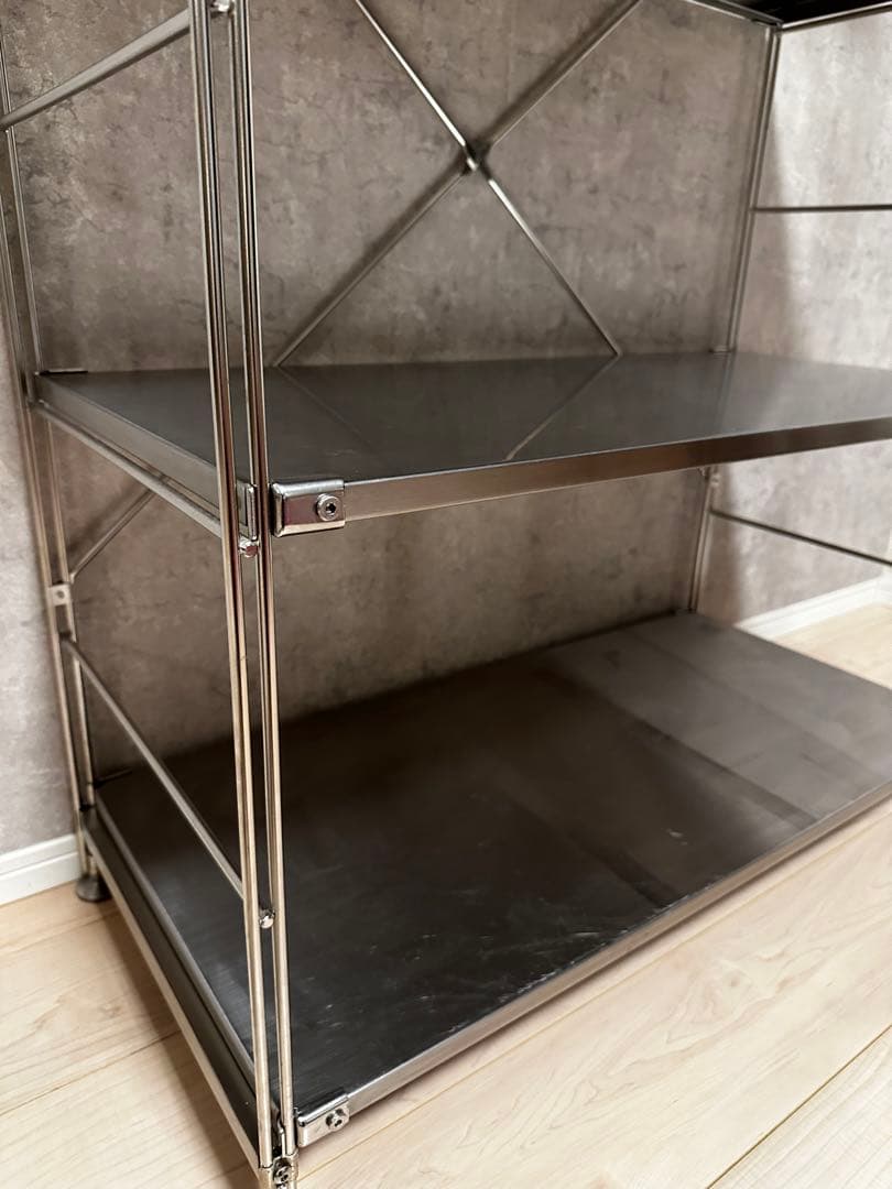 無印良品　ステンレスユニットシェルフ　ワイド中