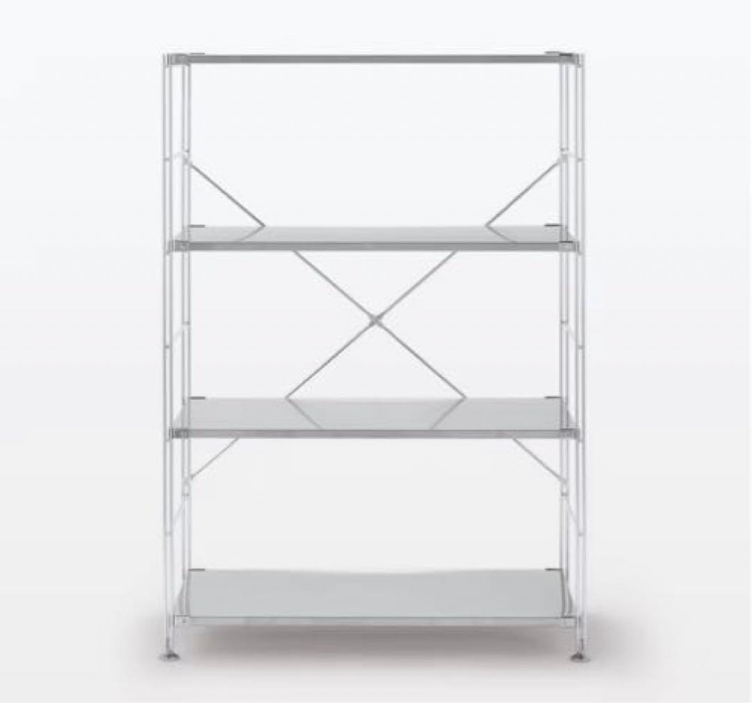 無印良品　ステンレスユニットシェルフ　ワイド中